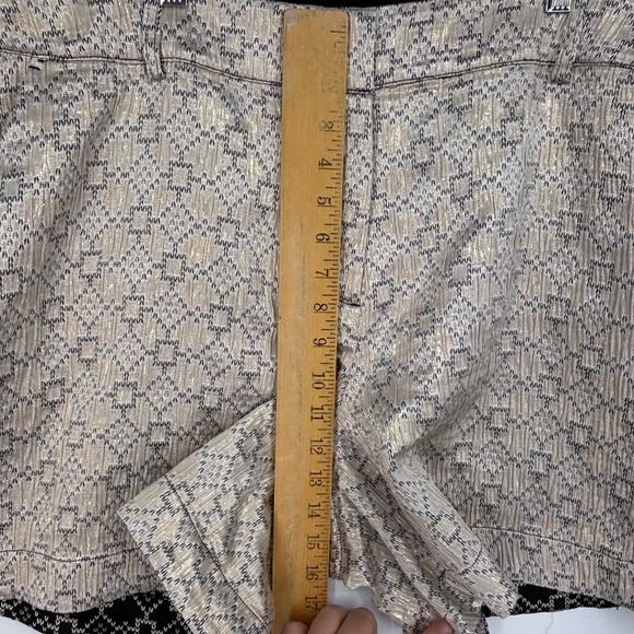 Lane Bryant Womens Size 24 Shorts Black White Gold Metallic Geometric Print - Picture 3 of 7